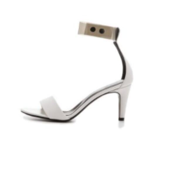 TIBI $425 Clara Sandal with Ankle Strap White Clear Size 35 5 INDIE SLEAZE - Picture 2 of 9